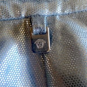 Metallic silver Versace mini skirt